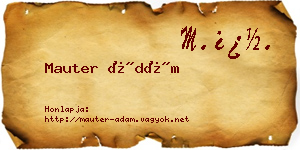 Mauter Ádám névjegykártya